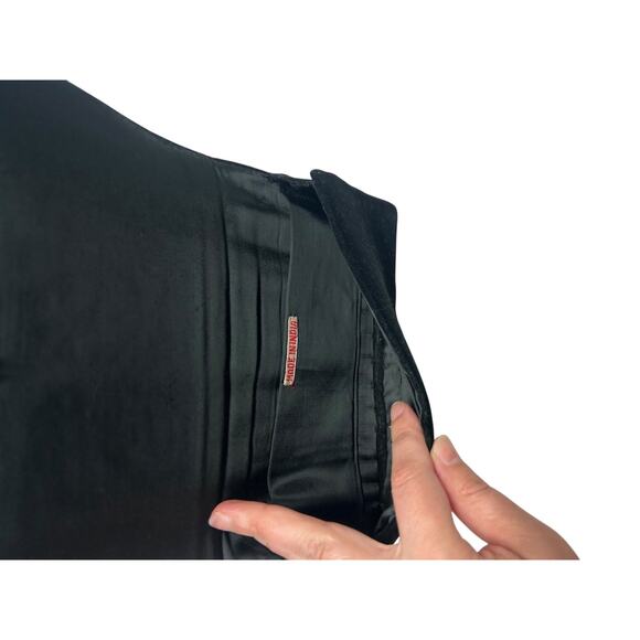 Black Vegan Leather Clutch Bag Envelope Style Minimalist Chic Work Organizer - Picture 4 of 8